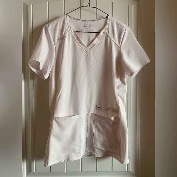 Cherokee Iflex - V-Neck Knit Panel Top - Picture 2 of 3